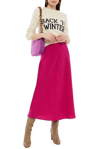 ALBERTA FERRETTI Intarsia cashmere and wool-blend sweater