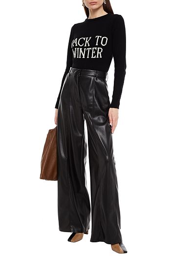 ALBERTA FERRETTI Intarsia cashmere and wool-blend sweater