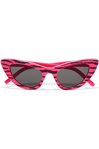 SAINT LAURENT Lily cat-eye zebra-print acetate sunglasses