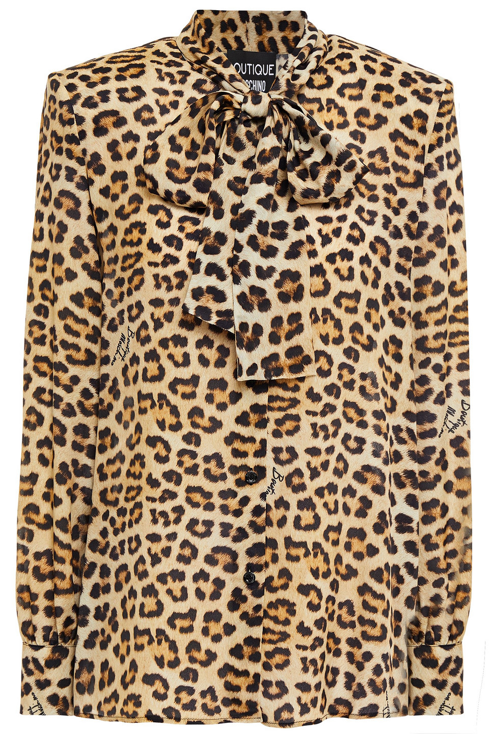 Pussy-bow Leopard-print Crepe De Chine Blouse