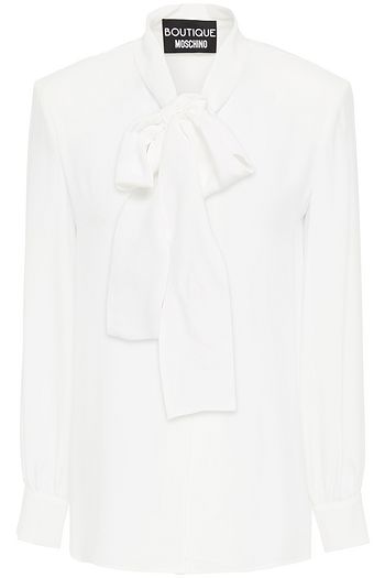 BOUTIQUE MOSCHINO Pussy-bow crepe de chine blouse