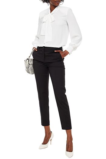 BOUTIQUE MOSCHINO Pussy-bow crepe de chine blouse