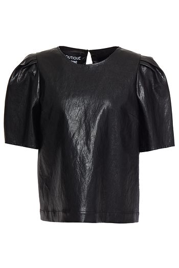 BOUTIQUE MOSCHINO Oberteil aus Kunstleder mit Raffung
