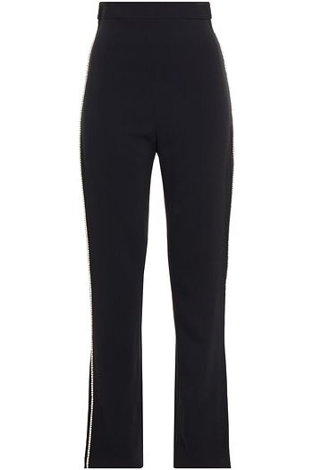 DAVID KOMA Crystal-embellished stretch-crepe slim-leg pants