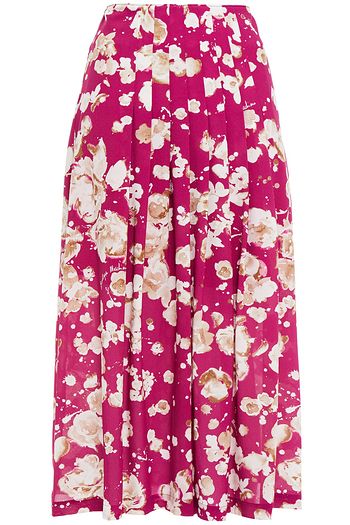 BOUTIQUE MOSCHINO Pleated floral-print crepe midi skirt