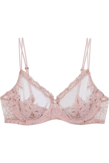 LA PERLA Liaison embroidered tulle underwired bra