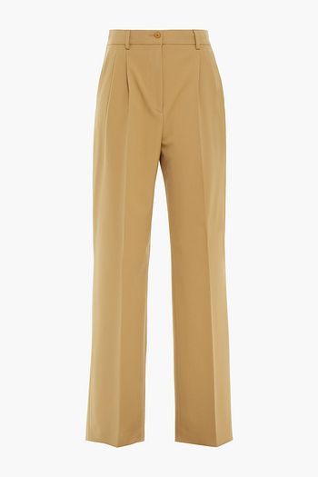 ALBERTA FERRETTI Pleated stretch-twill wide-leg pants