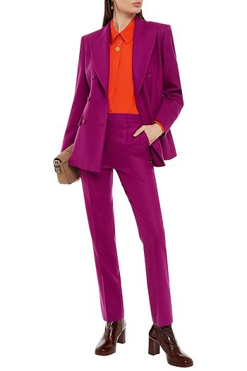ALBERTA FERRETTI Stretch-wool twill straight-leg pants