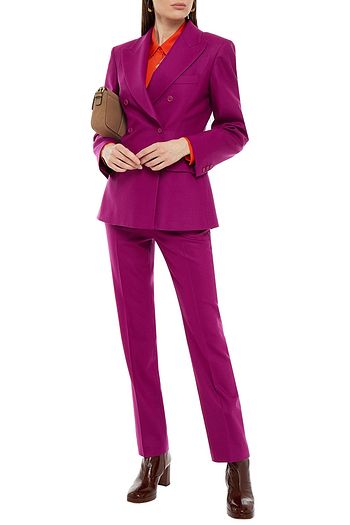 ALBERTA FERRETTI Double-breasted stretch-wool twill blazer