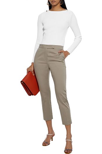 MAX MARA Luana cropped cotton-blend slim-leg pants