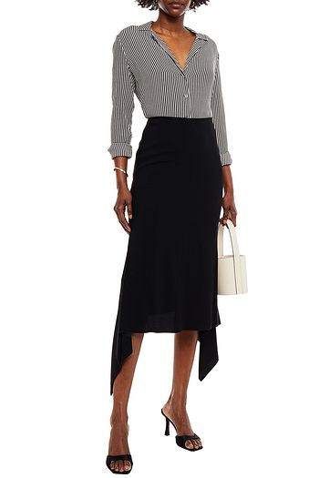 JOSEPH Stevie asymmetric crepe midi skirt