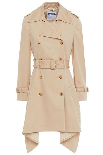 MOSCHINO Belted cotton-blend gabardine trench coat