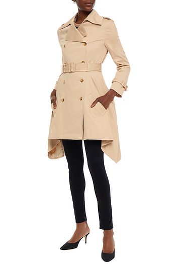 MOSCHINO Belted cotton-blend gabardine trench coat
