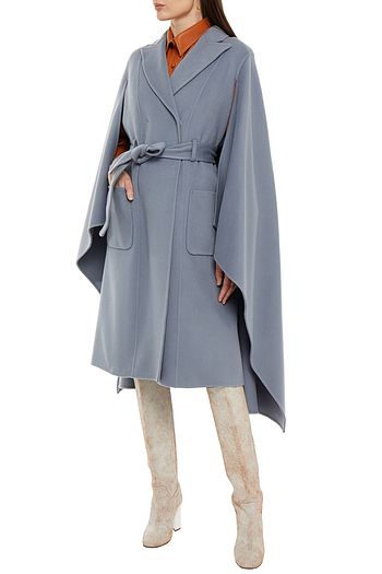 ALBERTA FERRETTI Cape-effect wool-blend felt coat