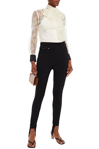 TORY BURCH Schluppenbluse aus Chantilly-Spitze mit Einsätzen mit eingewebten Punkten