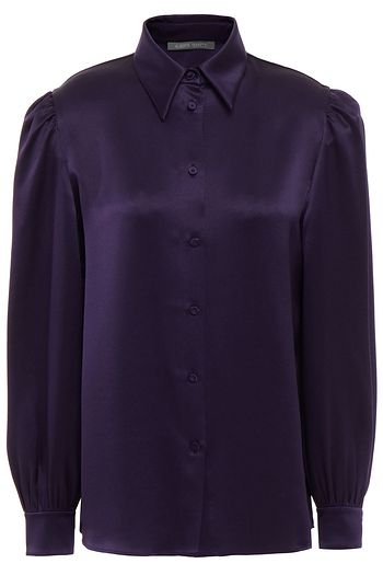 ALBERTA FERRETTI Gathered silk-satin crepe shirt