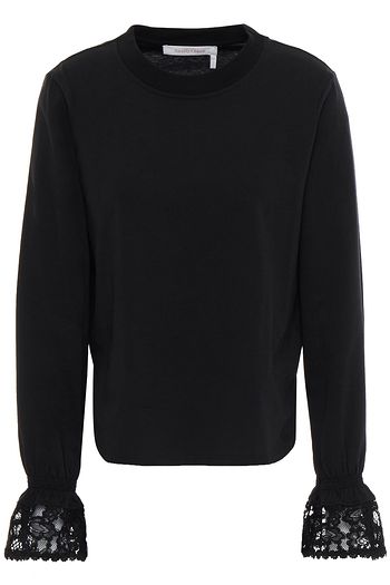 SEE BY CHLOÉ Lace-trimmed cotton-jersey top