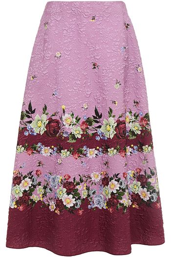 ERDEM Tiana flared floral-print jacquard midi skirt