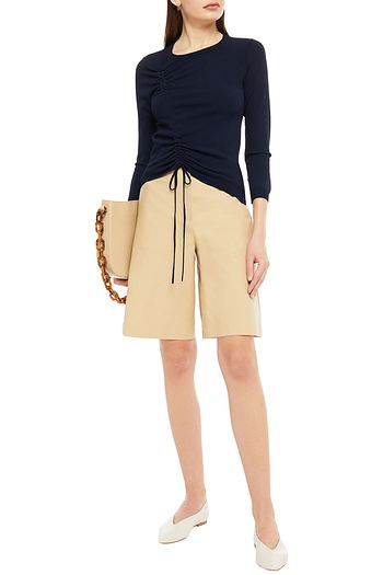 AUTUMN CASHMERE Ruched knitted sweater