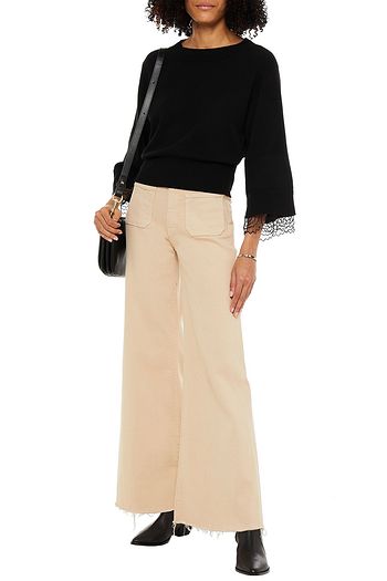 SEE BY CHLOÉ Embroidered tulle-trimmed knitted sweater