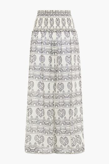 TORY BURCH Bedruckte Hose mit weitem Bein aus Baumwoll-Voile