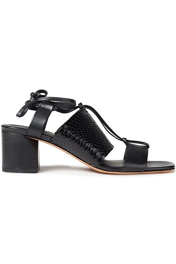 VINCE. Textured and snake-effect leather sandals