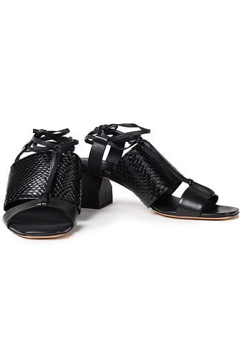 VINCE. Textured and snake-effect leather sandals