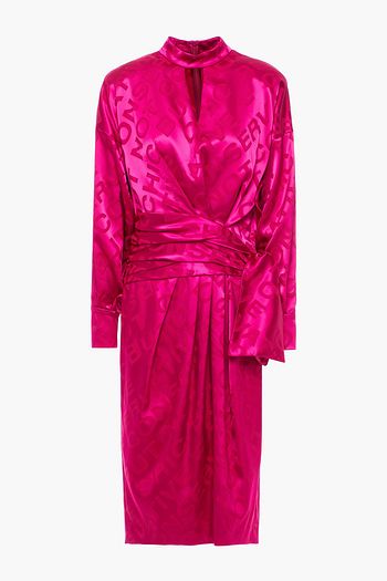 BOUTIQUE MOSCHINO Draped satin-jacquard dress