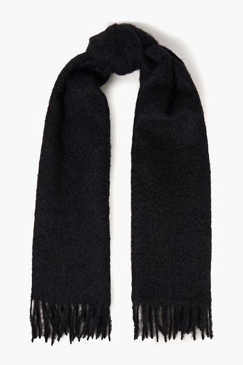 RODEBJER Fringed brushed mohair-blend scarf
