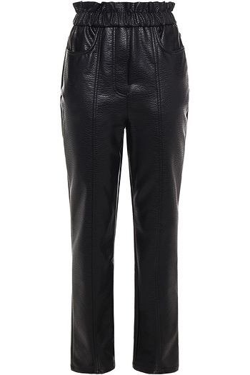 PHILOSOPHY DI LORENZO SERAFINI Gathered faux textured-leather straight-leg pants