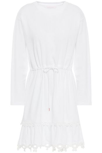 SEE BY CHLOÉ Crochet-trimmed cotton-jersey mini dress