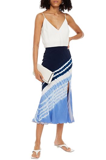 ALTUZARRA Tie-dyed silk crepe de chine midi skirt