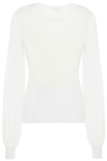 SEE BY CHLOÉ Gathered crochet-knit top