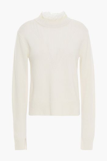 SEE BY CHLOÉ Tulle-trimmed ribbed-knit sweater