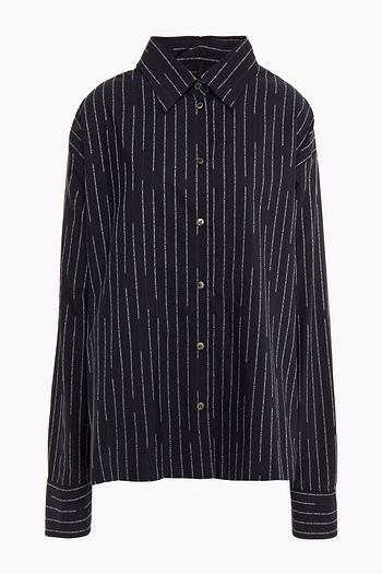 BEN TAVERNITI™ UNRAVEL PROJECT Oversized-Hemd aus Baumwollpopeline mit Nadelstreifen