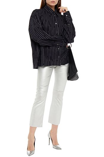 BEN TAVERNITI™ UNRAVEL PROJECT Oversized-Hemd aus Baumwollpopeline mit Nadelstreifen