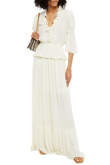 PHILOSOPHY DI LORENZO SERAFINI Pleated crepe maxi skirt