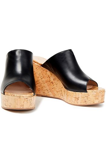 STUART WEITZMAN Margarite leather wedge mules