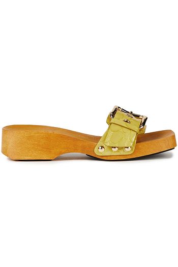 MARNI Sandalen aus Glanzleder mit Krokodileffekt und Schnalle