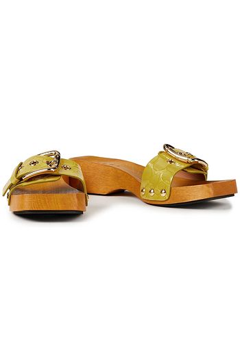 MARNI Sandalen aus Glanzleder mit Krokodileffekt und Schnalle