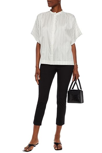 THEORY Cropped stretch-cotton twill slim-leg pants