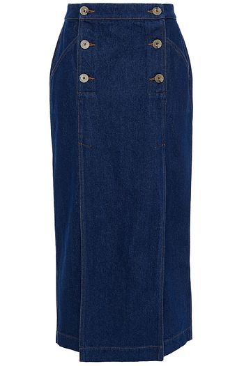 NANUSHKA Denim midi skirt