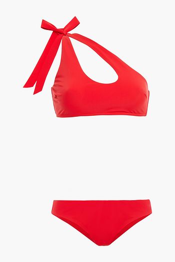 ZIMMERMANN Empire one-shoulder bow-detailed cutout bikini