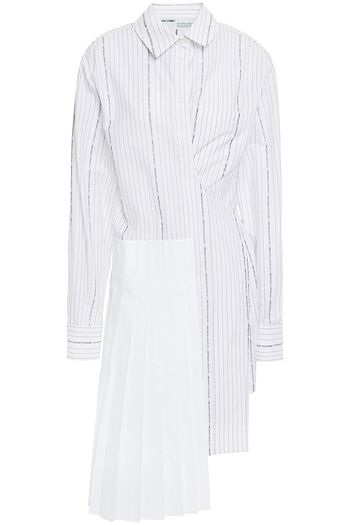 OFF-WHITE™ Paneled printed cotton-poplin mini shirt dress
