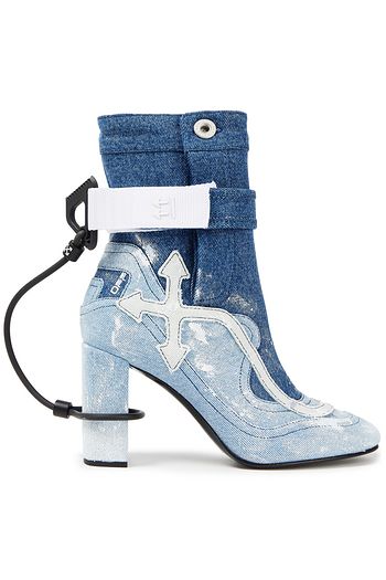 OFF-WHITE™ Embellished painted denim ankle boots
