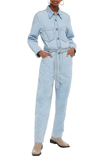 NANUSHKA Lennon belted denim jumpsuit