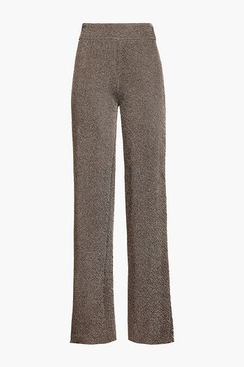 HERVÉ LÉGER Metallic stretch-knit wide-leg pants