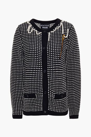 BOUTIQUE MOSCHINO Embellished jacquard-knit cardigan