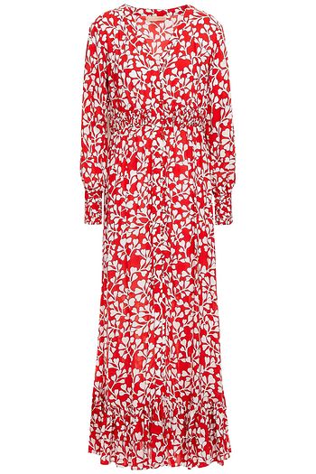 PALOMA BLUE Carly shirred printed voile maxi dress