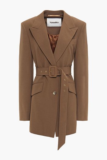 NANUSHKA Honor belted crepe blazer